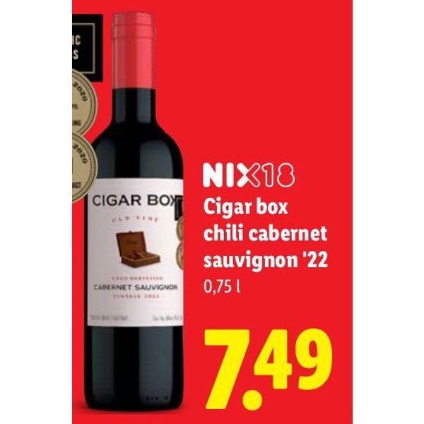 Cigar box chili cabernet sauvignon