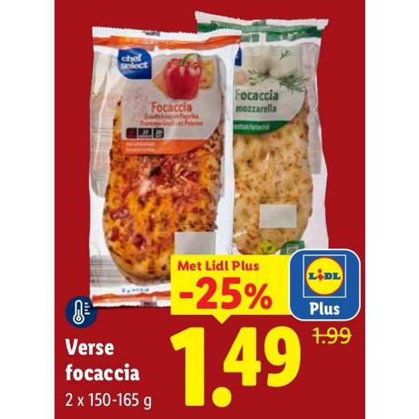 Verse focaccia