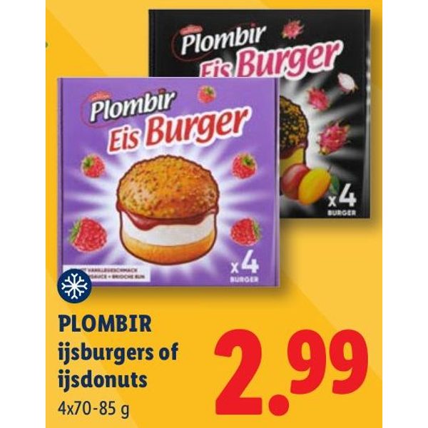 PLOMBIR ijsburgers of ijsdonuts