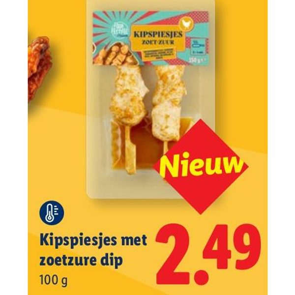 Kipspiesjes met zoetzure dip