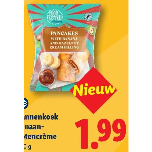 Pannenkoek banaan-notencrème