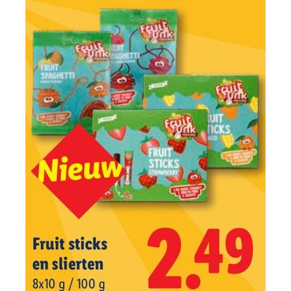 Fruit sticks en slierten