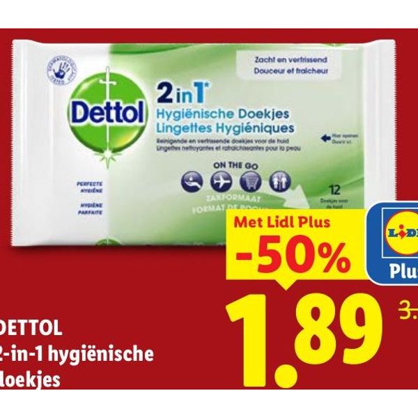 DETTOL 2-in-1 hygiënische doekjes