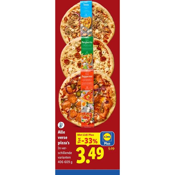 Alle verse pizza's