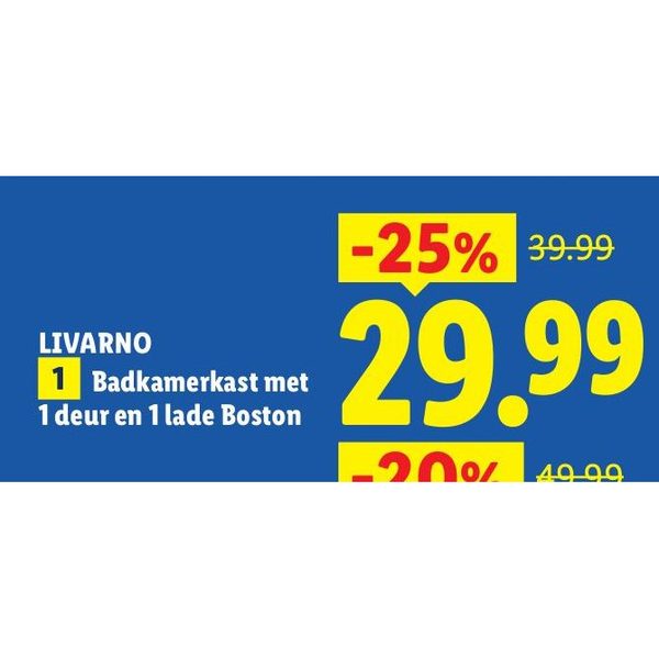 LIVARNO Badkamerkast met 1 deur en 1 lade Boston