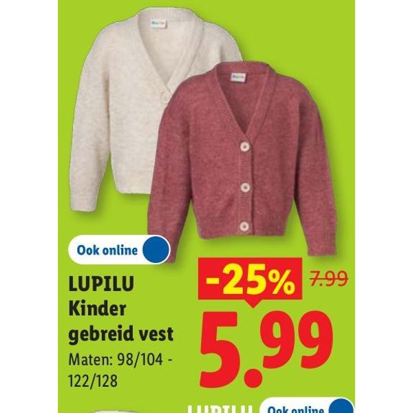 Lupilu Kinder gebreid vest