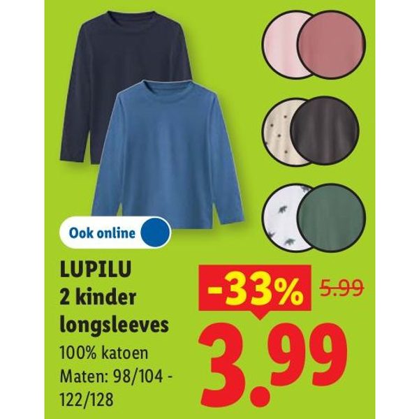 Lupilu 2 kinder longsleeves