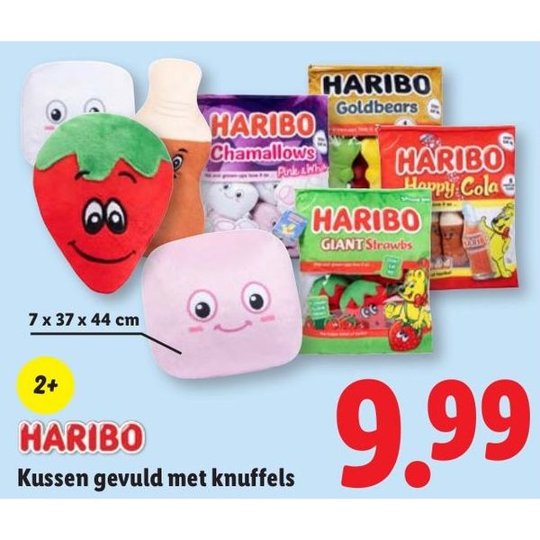 Haribo kussen gevuld met knuffels