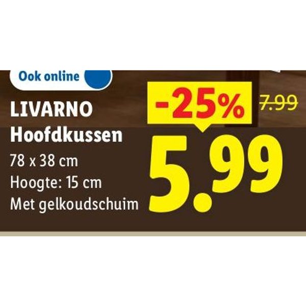 Hoofdkussen met gelkoudschuim