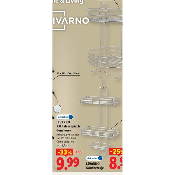 LIVARNO XXL telescopisch doucherek