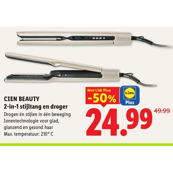 CIEN BEAUTY 2-in-1 stijltang en droger