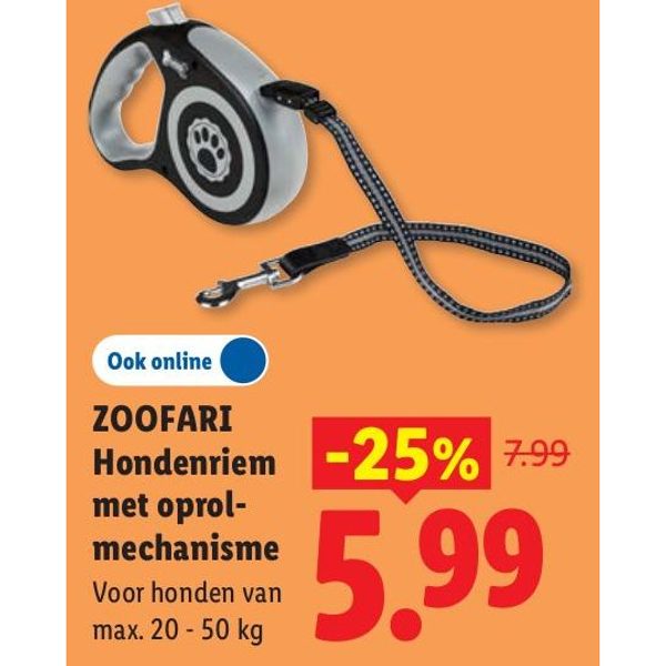 Hondenriem met oprolmechanisme