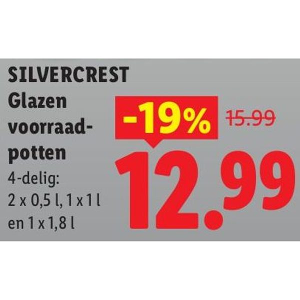 SILVERCREST Glazen voorraadpotten