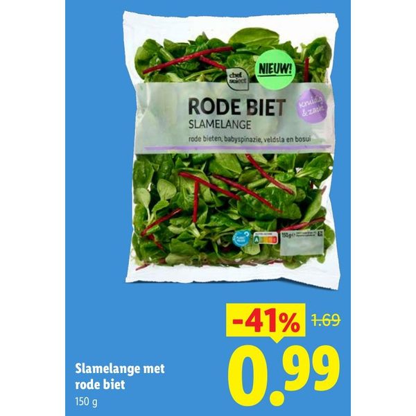 Slamelange met rode biet