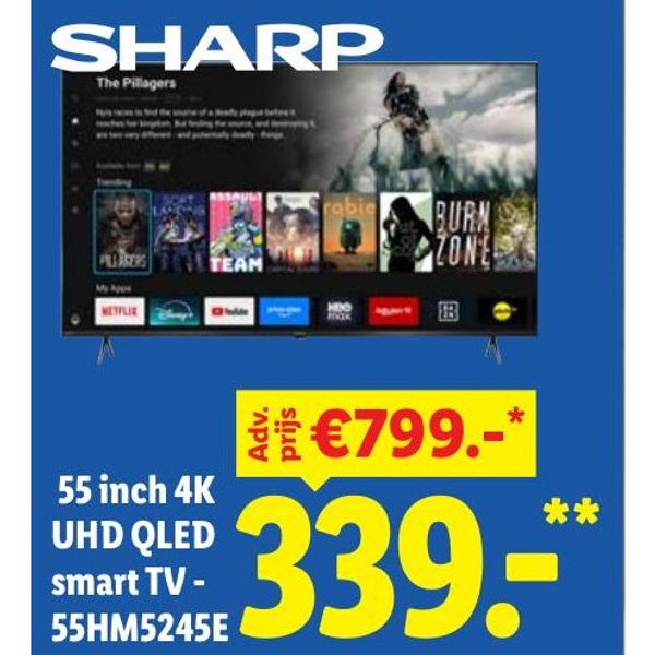 SHARP 55 inch 4K UHD QLED smart TV