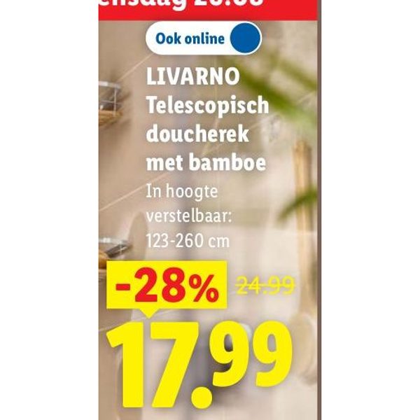 Telescopisch doucherek met bamboe