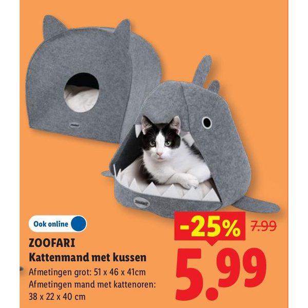 Zoofari Kattenmand met kussen