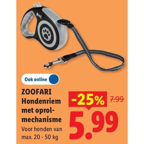 Hondenriem met oprolmechanisme