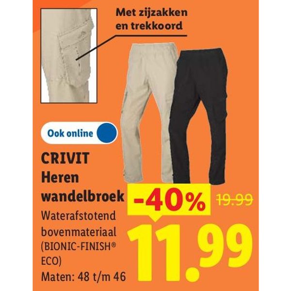Crivit Heren wandelbroek