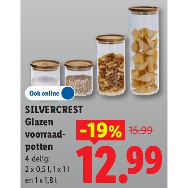 SILVERCREST Glazen voorraadpotten