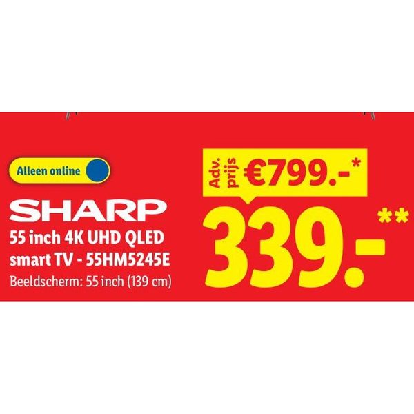 Sharp 55 inch 4K UHD QLED smart TV - 55HM5245E