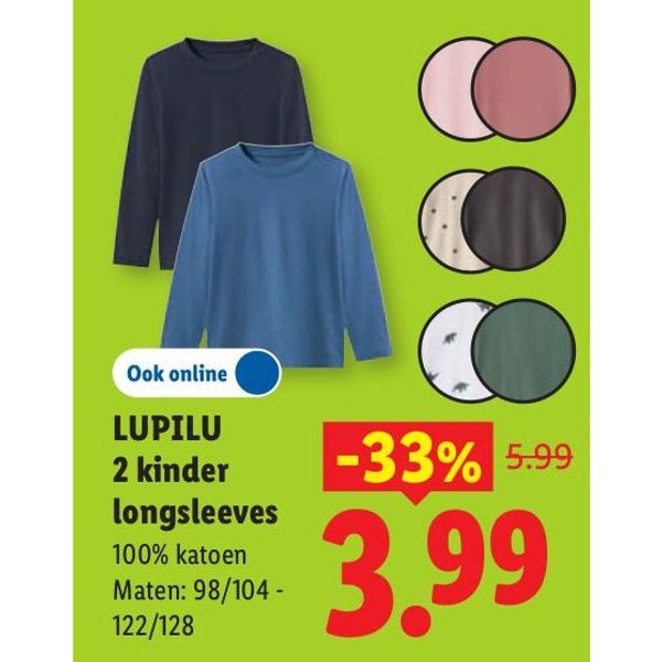 Lupilu 2 kinder longsleeves
