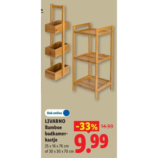 LIVARNO Bamboe badkamerkastje