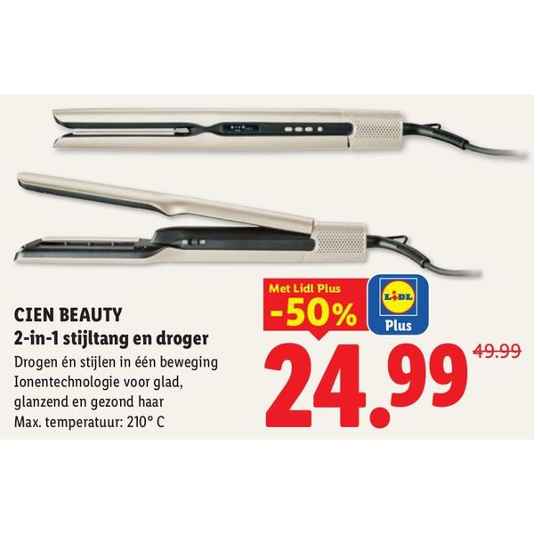 Cien Beauty 2-in-1 stijltang en droger
