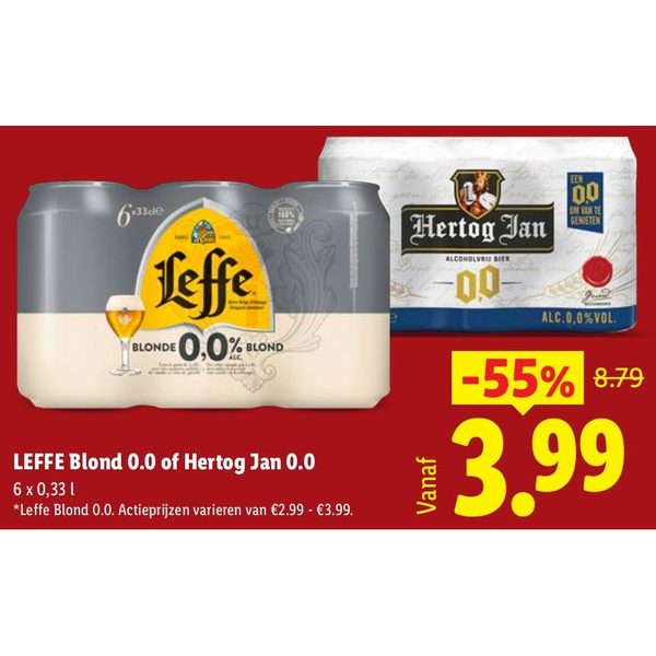 Leffe Blond 0.0 of Hertog Jan 0.0