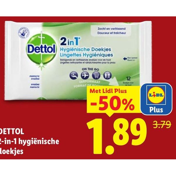 Dettol 2-in-1 hygiënische doekjes