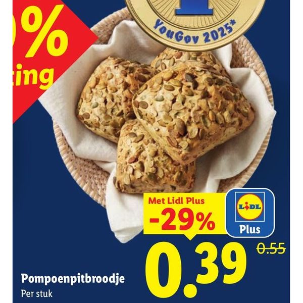 Pompoenpitbroodje