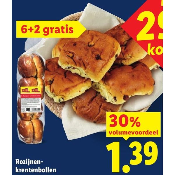 Rozijnen-krentenbollen