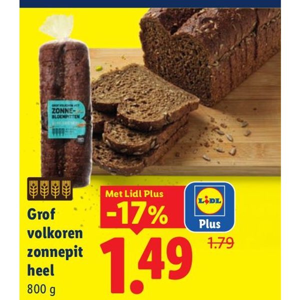 Grof volkoren zonnepit heel