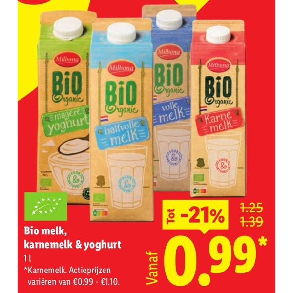 Bio melk, karnemelk & yoghurt