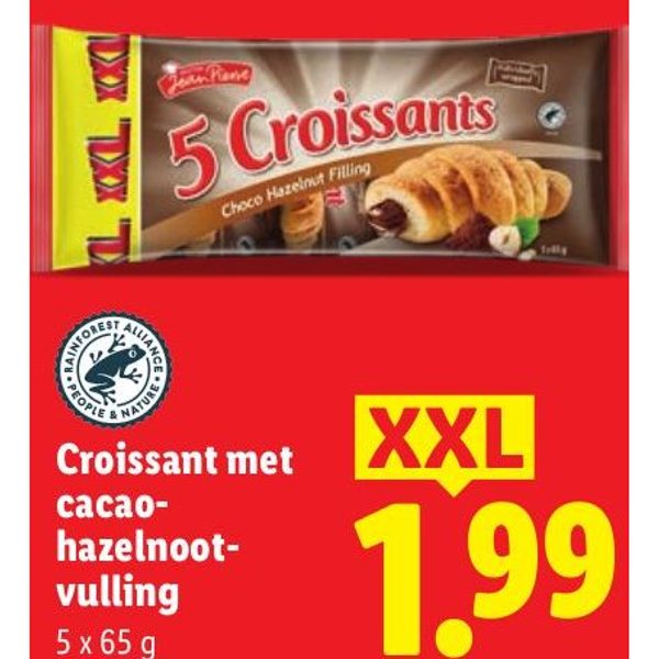 Croissant met cacao-hazelnootvulling