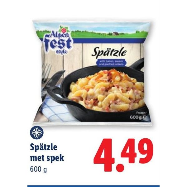 Spätzle met spek