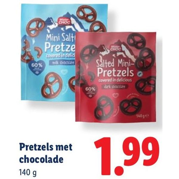 Pretzels met chocolade
