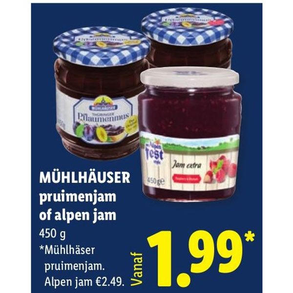 MÜHLHÄUSER pruimenjam of alpen jam