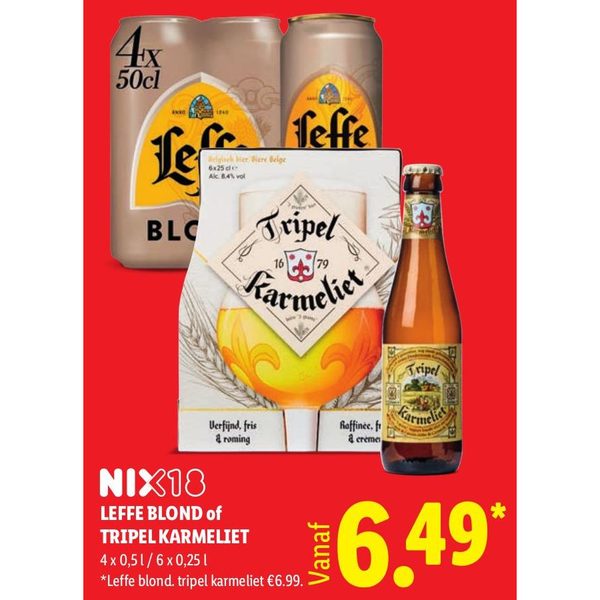 Leffe Blond of Tripel Karmeliet