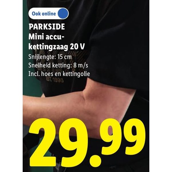 Parkside Mini accu-kettingzaag 20 V