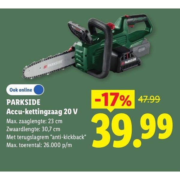 Parkside Accu-kettingzaag 20 V