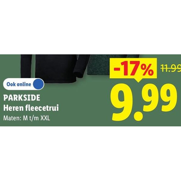 Parkside Heren fleecetrui