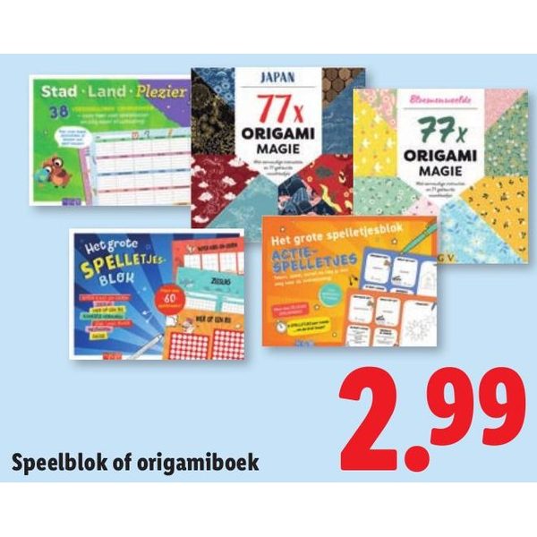 Speelblok of origamiboek