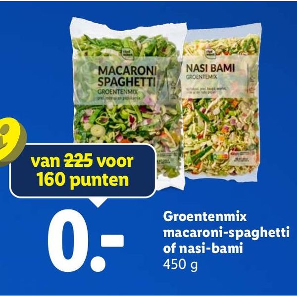 Groentenmix macaroni-spaghetti of nasi-bami