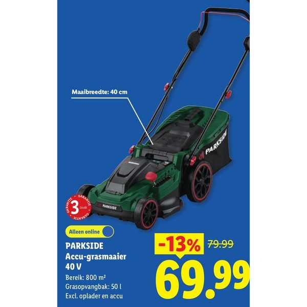 PARKSIDE Accu-grasmaaier 40 V