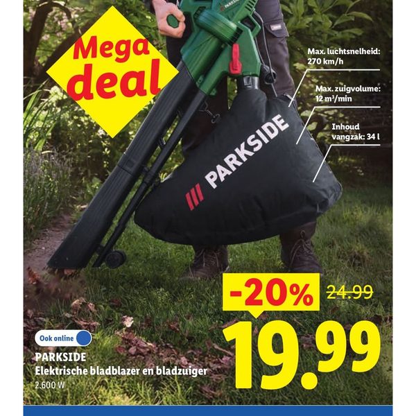 PARKSIDE Elektrische bladblazer en bladzuiger 2.600 W