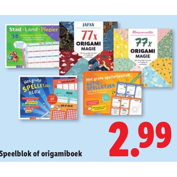Speelblok of origamiboek
