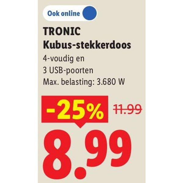 TRONIC Kubus-stekkerdoos