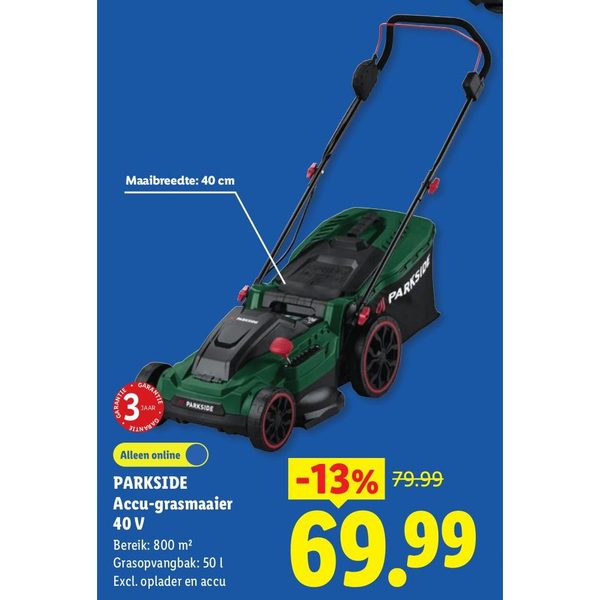 PARKSIDE Accu-grasmaaier 40 V
