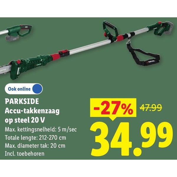 Parkside Accu-takkenzaag op steel 20 V